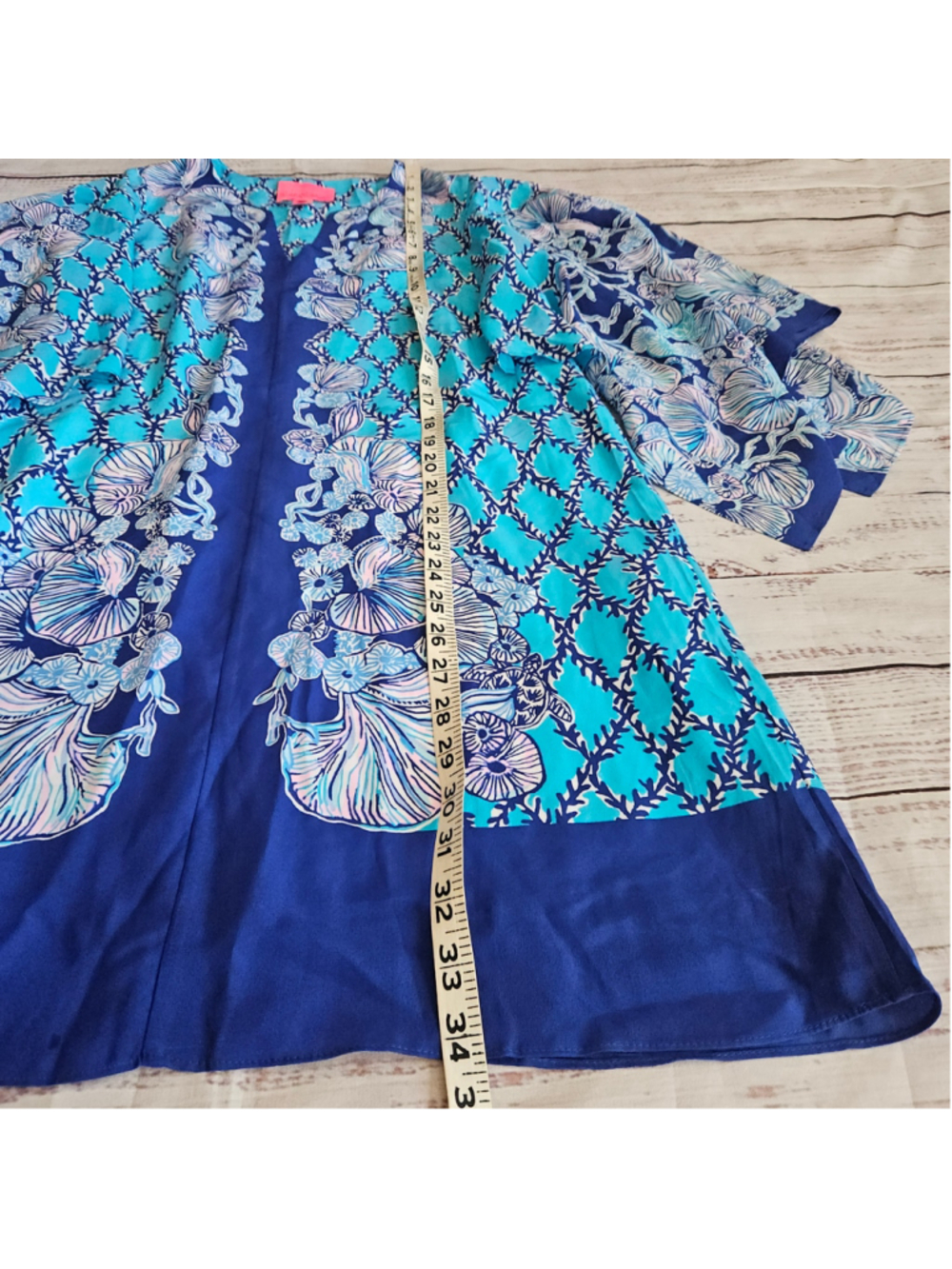 Lilly Pulitzer Shalynn Silk Caftan Dress Blue Preppy Feminine Womens 2 - Picture 4 of 5